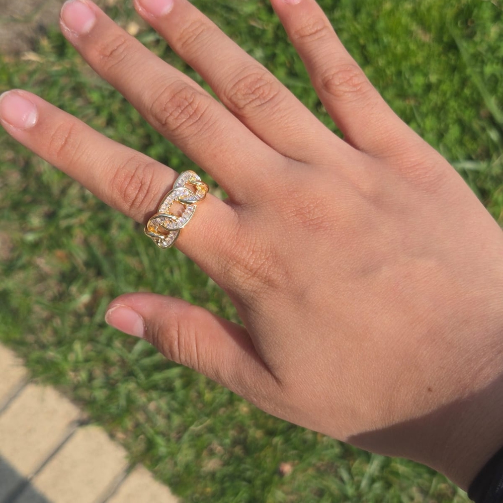 Elegant Gold and Silver Women's Ring Stailess Steel,adjustable.